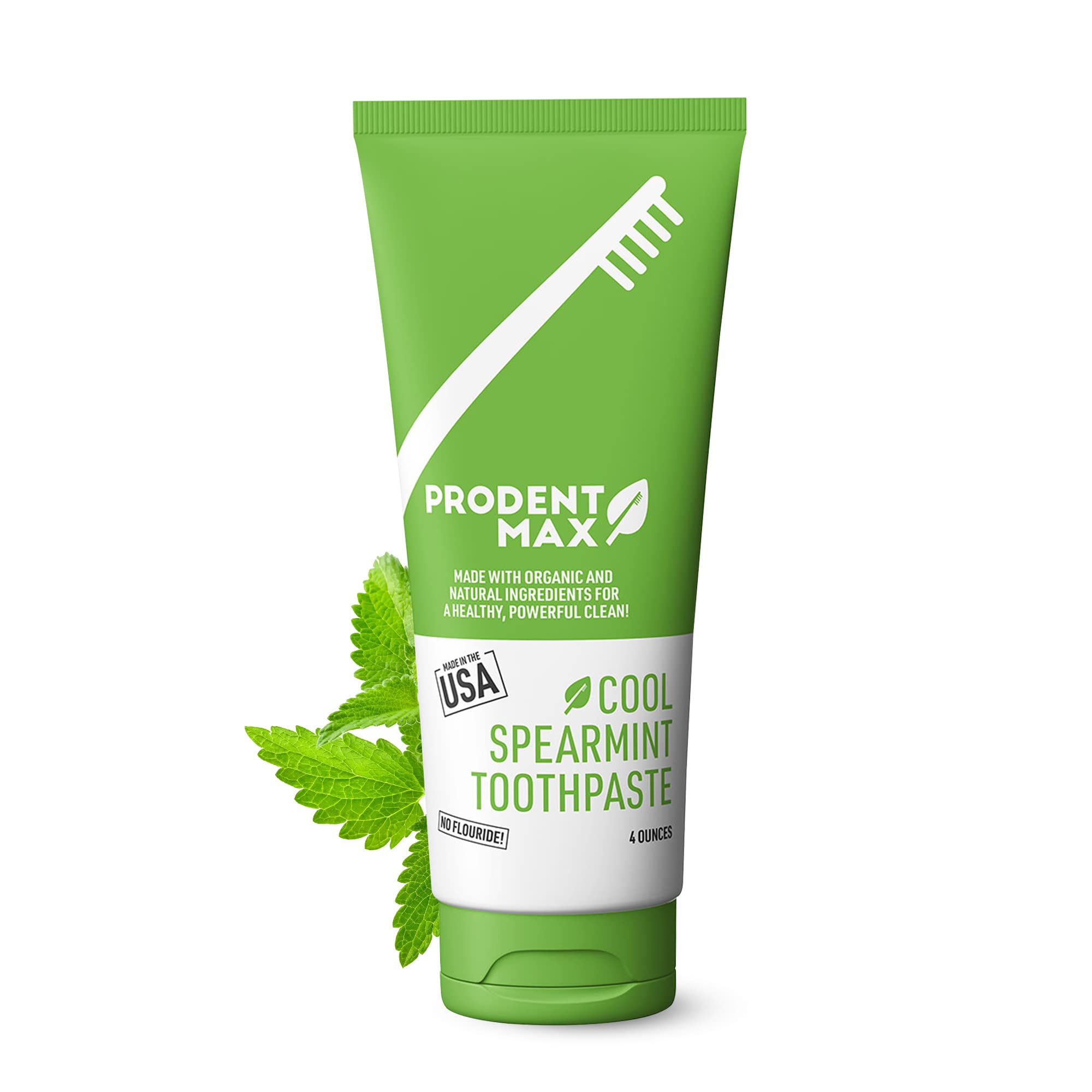 Natural Spearmint Whitening Toothpaste for Oral & Gum Health – Fluoride-Free Toothpaste for Adults & Kids – Freshens Breath & Cleans Teeth – 4 oz – Ideal for Daily Dental Care & Fresh Breath Routine