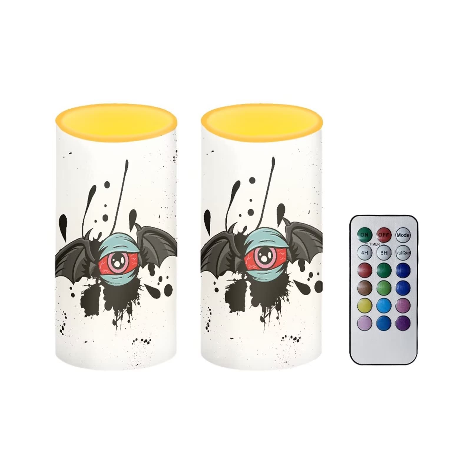 Chaqlin White Flameless LED Candles with Remote & Timer - 12 Color Changing Battery Operated Candles for Halloween Decor, Home, Wedding & Party Ambiance