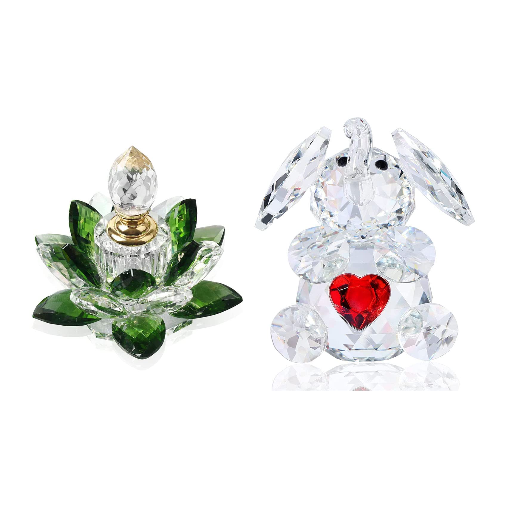 Elegant Crystal Perfume Bottles & Elephant Figurine - Luxurious Gift Set for Women, Perfect Valentine's Day, Christmas & Birthday Present for Wife, Mom, Her | Home Decor, Dresser Display, Romantic Gift Idea