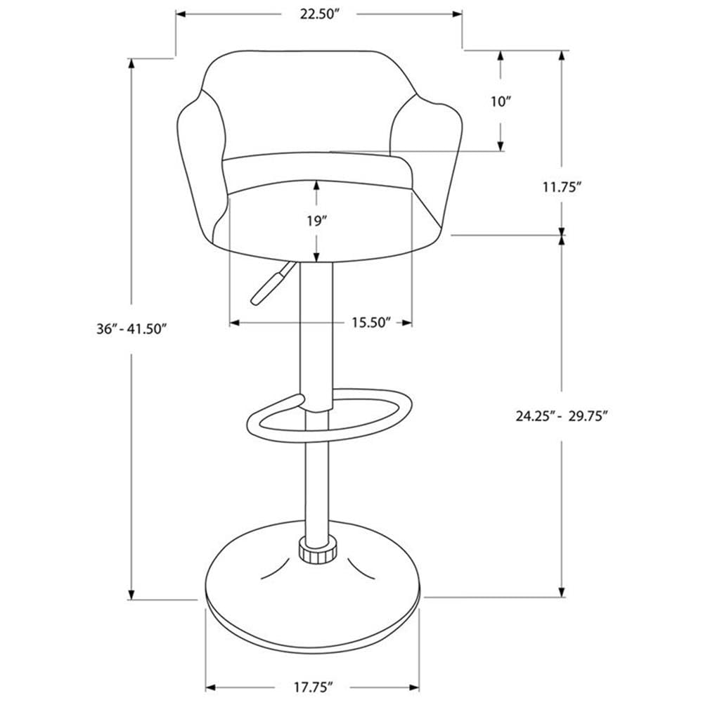 2-Piece Adjustable Swivel Bar Stool Set in Gray & Chrome - Counter Height Stools for Kitchen Island, Breakfast Bar & Home Pub Decor