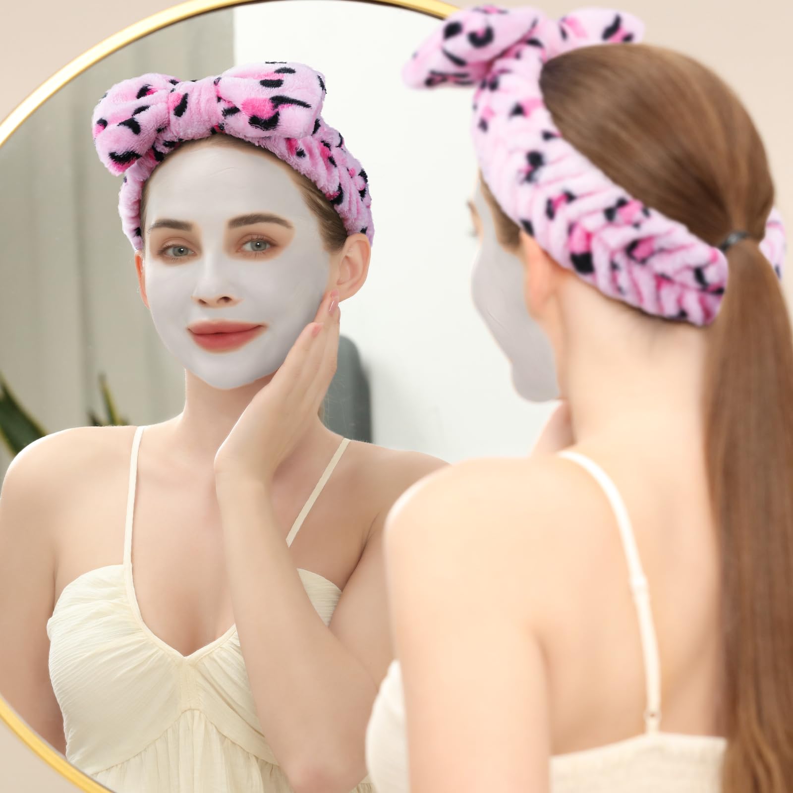 Teenitor Spa Headbands for Women - 9Pcs Cute Bow Headbands for Skincare, Makeup & Washing Face | Soft & Absorbent Hair Accessories for Spa, Salon & Home Use