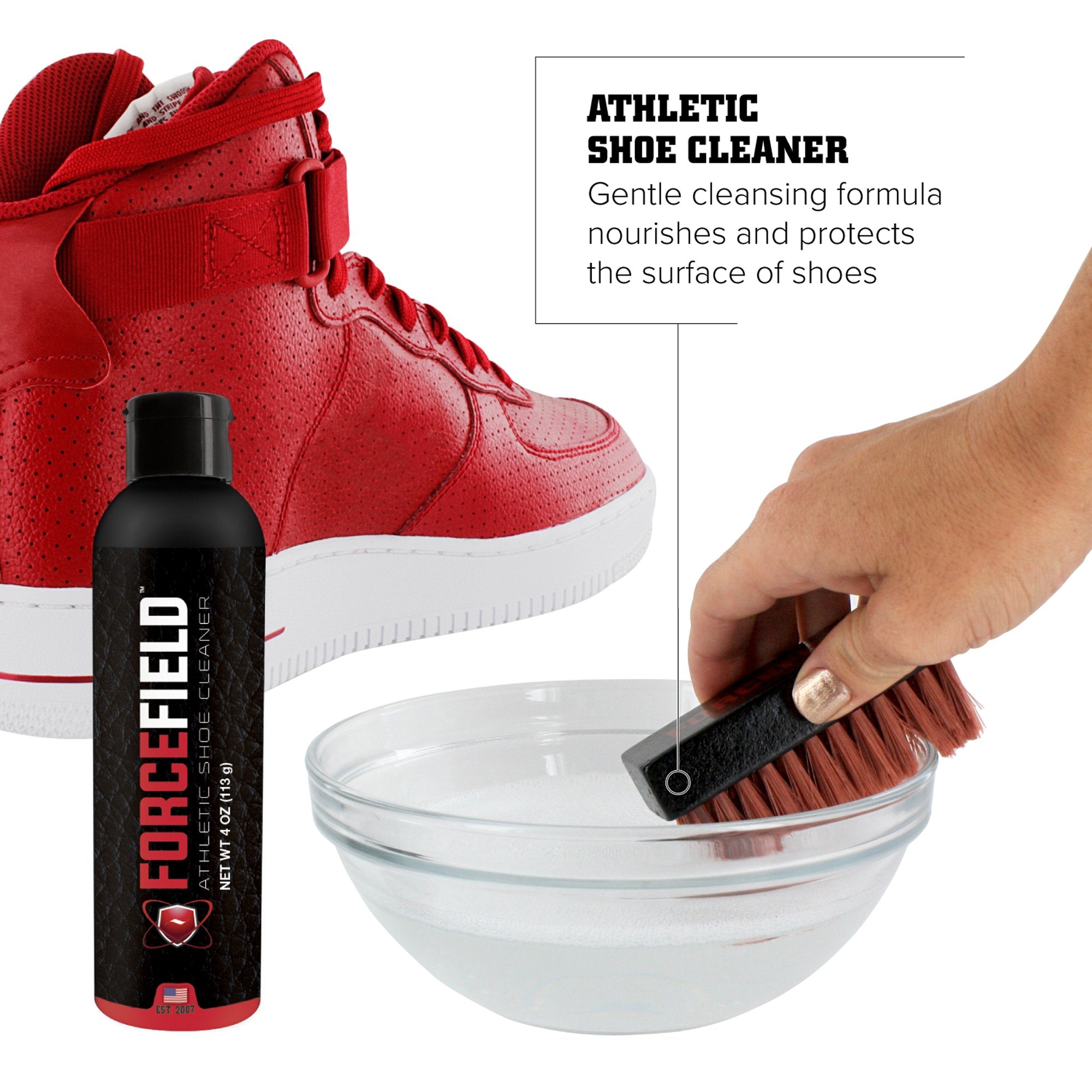 Forcefield Shoe Care Kit 600477A - Premium Leather Cleaner & Protector for Men's & Women's Shoes - Perfect for Boots, Sneakers & Dress Shoes - Keep Footwear Looking New for Work, Travel & Outdoor Activities