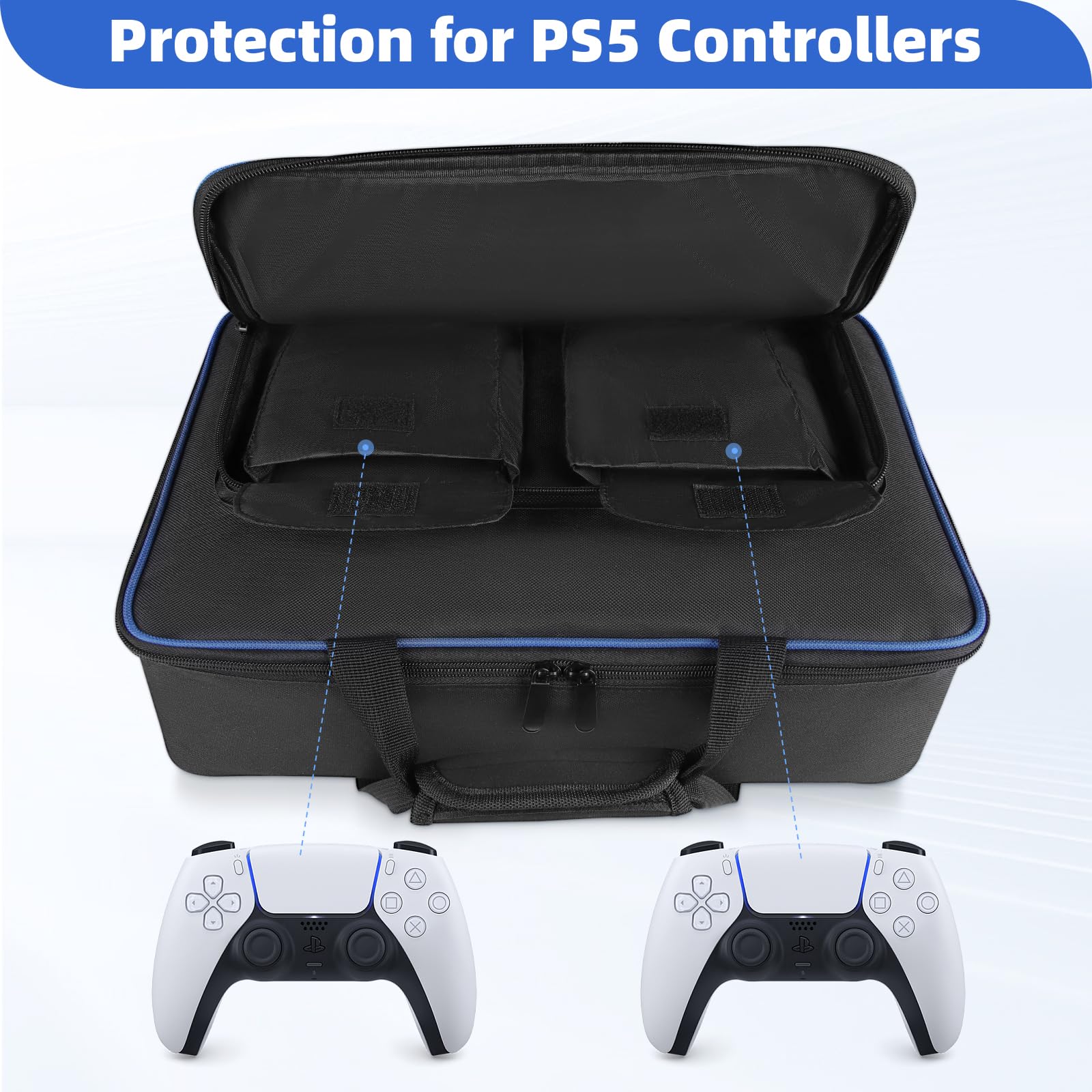 Premium PS5 Carrying Case - Travel Storage Bag for Playstation 5 Console & Accessories | Compatible with PS5 Disc/Digital Edition, Controllers & Game Cards | Durable Portable Protection for Gaming On-The-Go | Perfect for Travel, Commuting & Storage | Black
