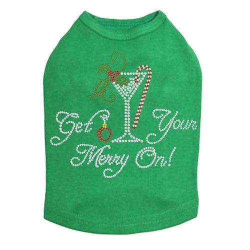 Christmas Martini Dog Tank Top - Festive Holiday Pet Apparel in Multiple Colors - Perfect for Christmas Parties & Pet Photos
