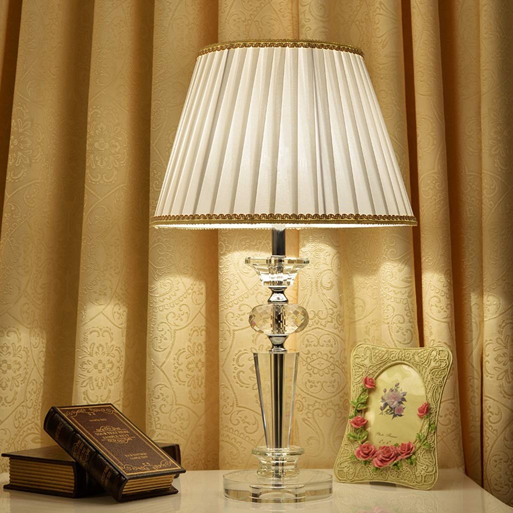 Elegant European Crystal Table Lamp - Warm & Romantic Vintage Style for Study, Bedroom, Living Room - Perfect for Cozy Reading Nook & Nightstand Decor - MUMUJIN