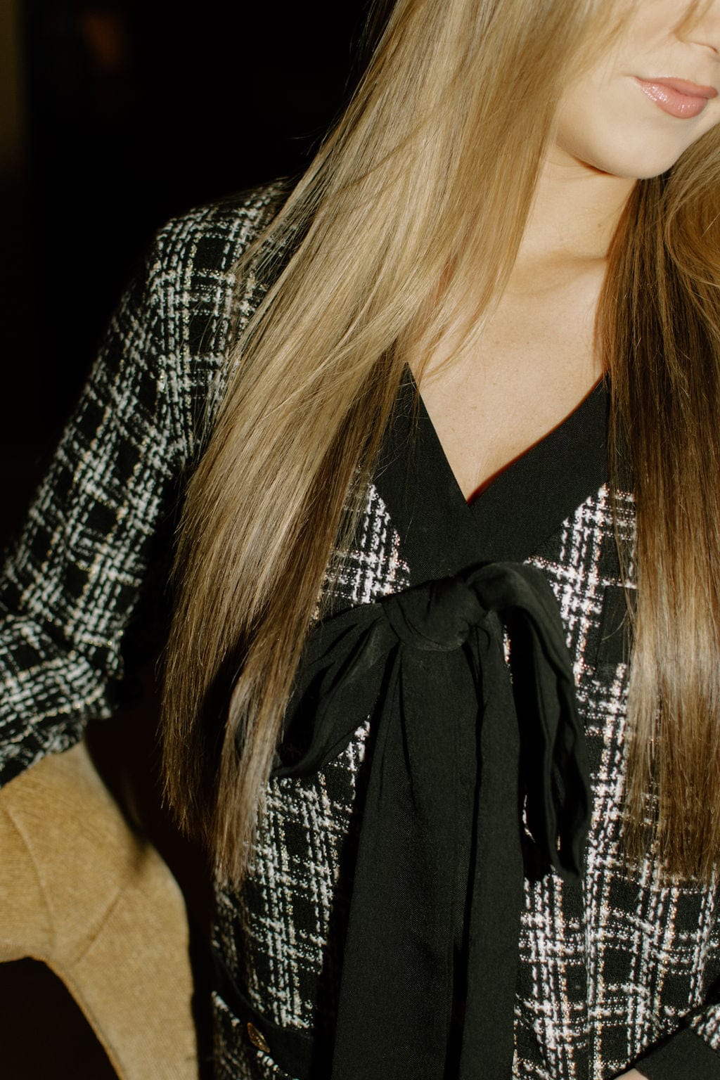 Elegant Black Button Up Tweed Dress for Women - Vintage Style Office Wear & Party Cocktail Dress
