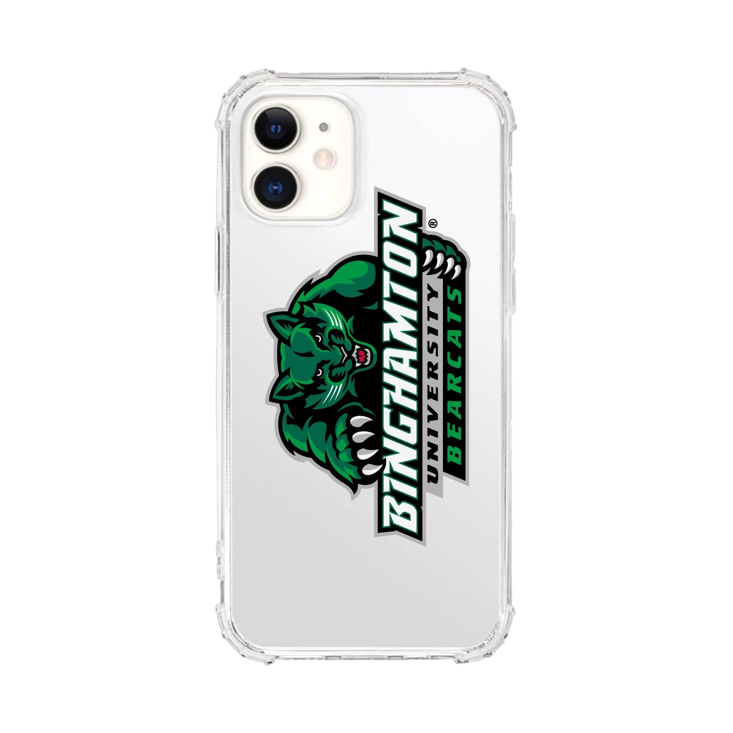 OTM Essentials Rugged Phone Case for iPhone 13 Pro Max - Shockproof Protective Cover with Tough Edge Design - Binghamton University Themed Classic White Case | Perfect for College Students, Outdoor Activities & Daily Protection