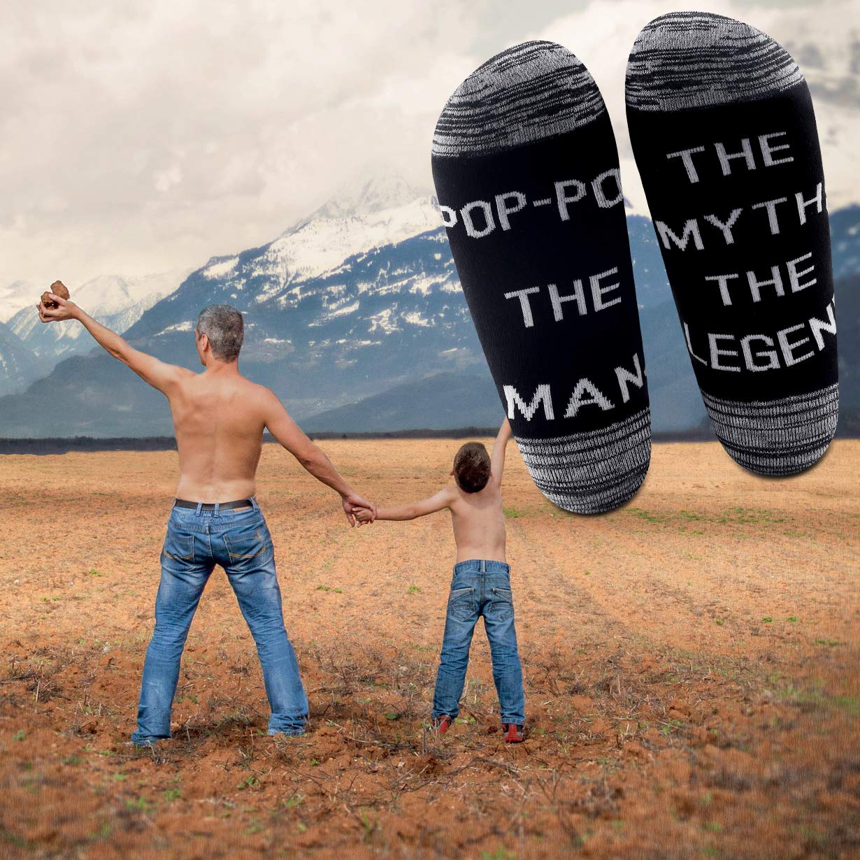 LEVLO Pop-Pop The Man The Myth The Legend Novelty Socks - Funny Gift for Dad, Grandpa, Men - Perfect for Father's Day, Birthday & Special Occasions - Great for Casual Wear, Gag Gifts & Sock Collections