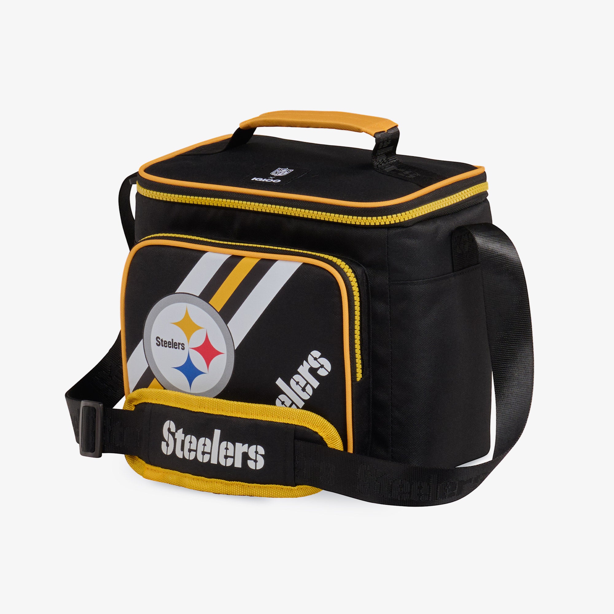Pittsburgh Steelers Insulated Lunch Box - NFL Team Logo Square Cooler Bag for Work, School, Picnics & Tailgating