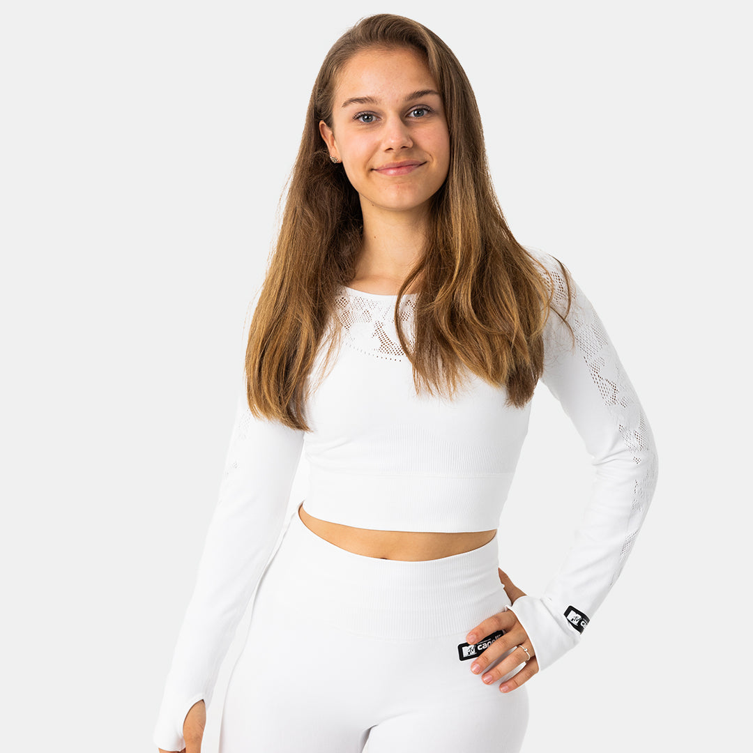 MTV Women's Sporty Long Sleeve Crop Top - Athletic Workout Shirt for Yoga, Running & Gym - Breathable Comfort Fit Activewear