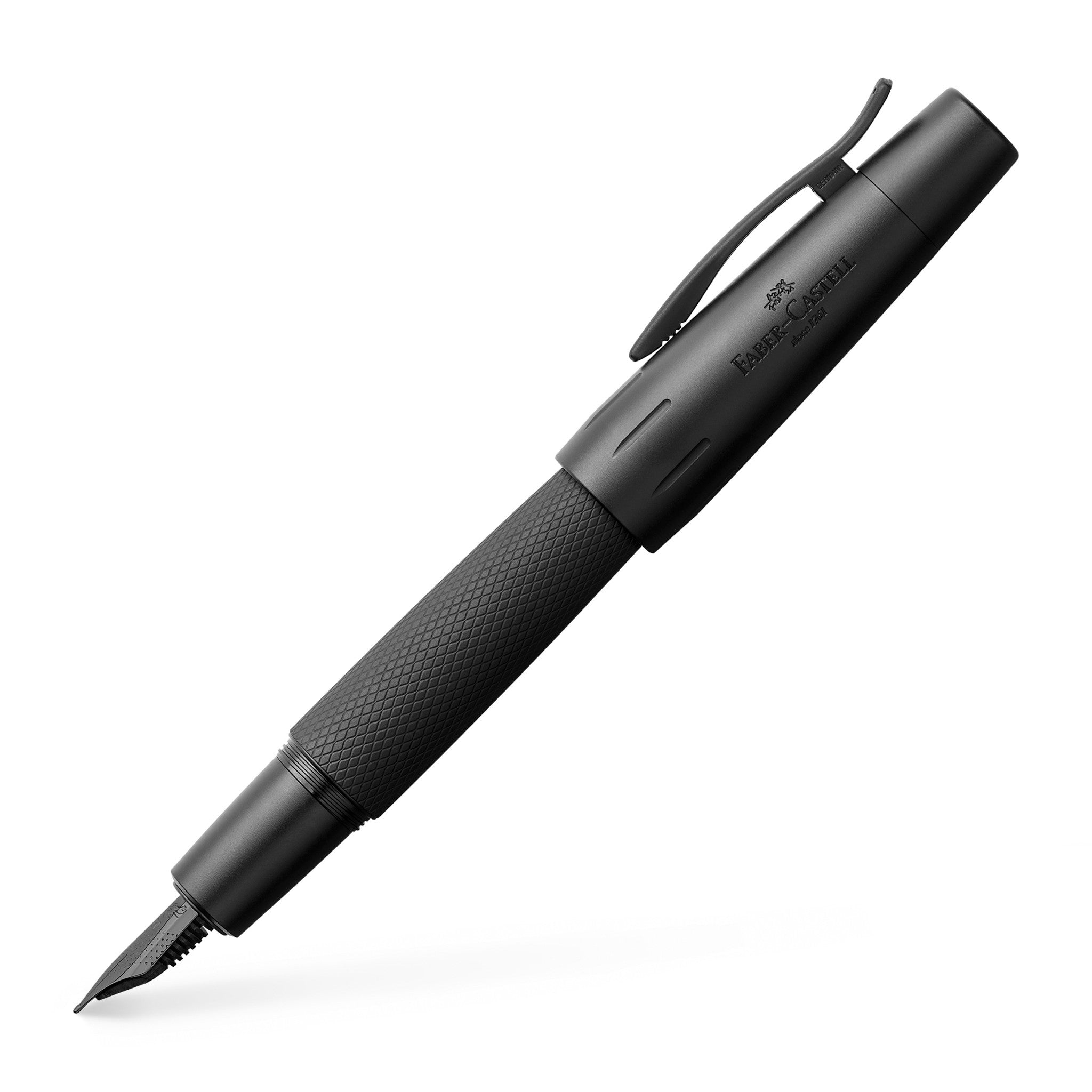 Premium E-Motion Fountain Pen - Pure Black for Elegant Writing, Calligraphy & Gift Giving - Perfect for Professionals, Students & Collectors