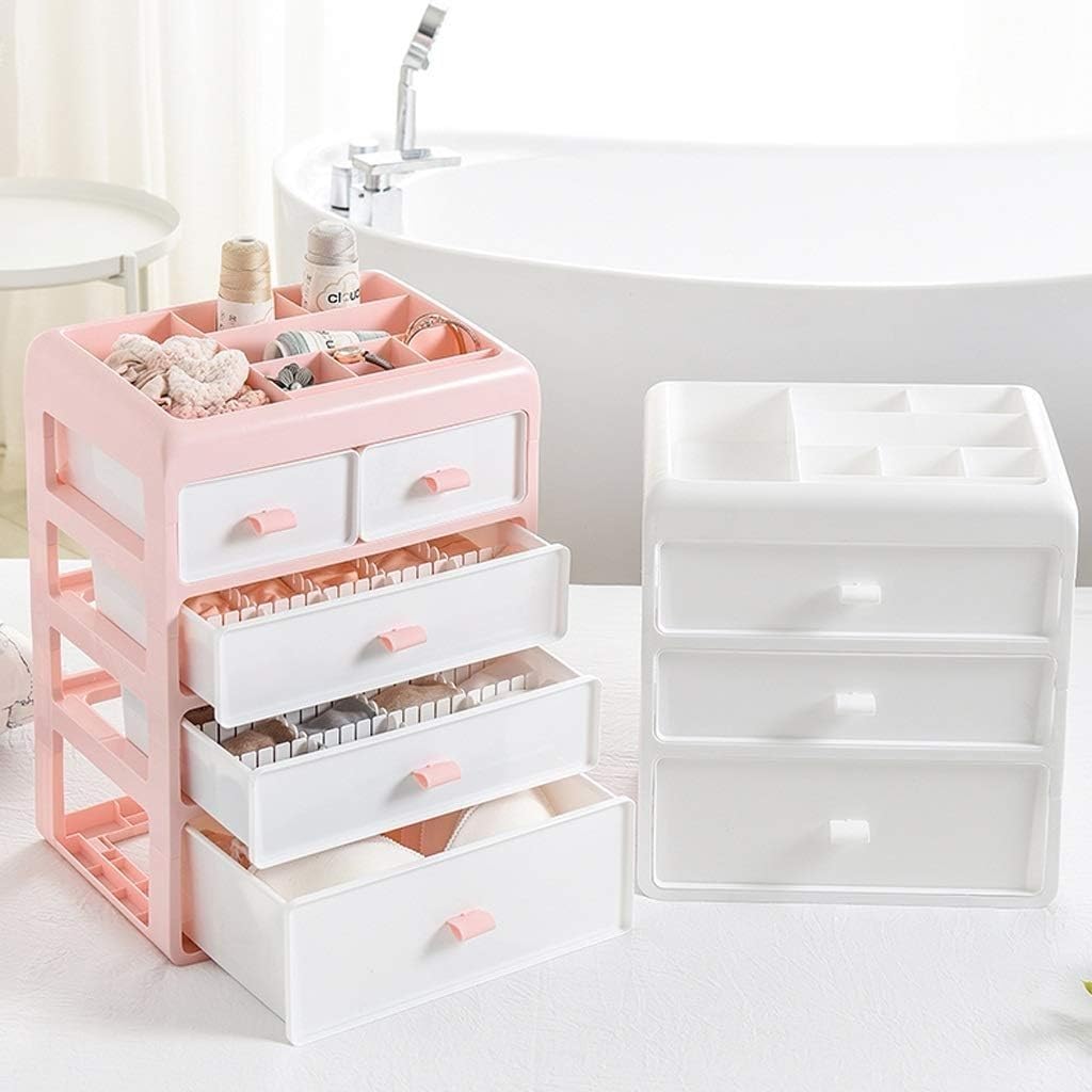 4-Tier White Plastic Storage Cabinet - Organizer Wardrobe Drawer for Home, Office & Closet Organization - Perfect for Bedroom, Bathroom, and Kids' Room Storage Solutions