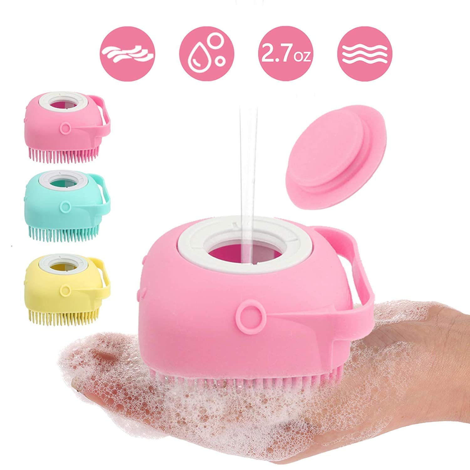 DIPANYA SHOPPE Silicone Exfoliating Body Scrubber & Loofah Brush for Shower - Deep Cleaning Massage Bath Brush with Soap Dispenser - Perfect for Exfoliating Skin, Removing Dead Cells & Relaxing Muscles in Bath or Shower