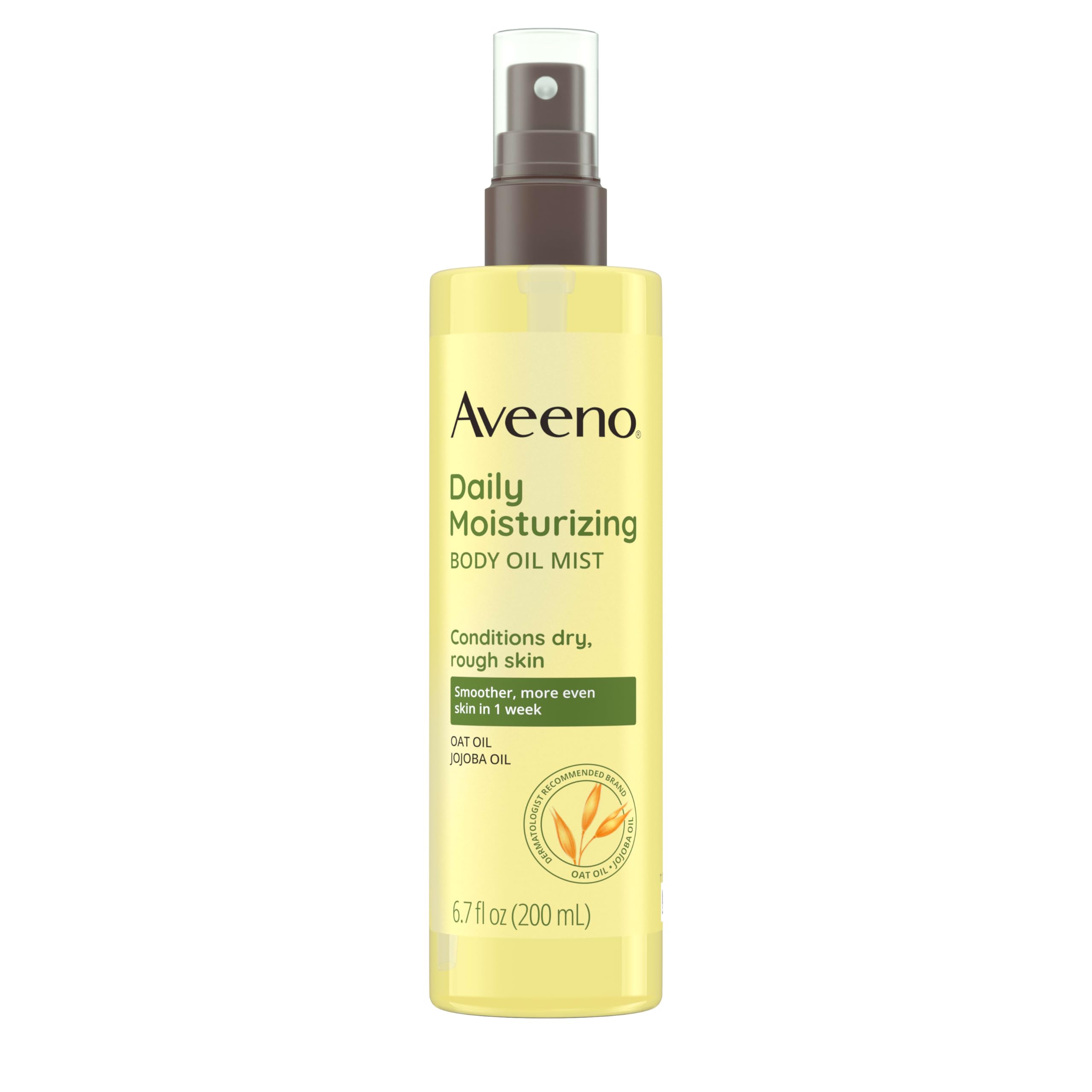Aveeno Daily Moisturizing Body Oil Spray for Dry Skin - Oat & Jojoba Oil Infused Nourishing Body Mist with Hypoallergenic Formula - 6.7 Fl Oz - Perfect for Post-Shower Hydration & On-The-Go Skin Care