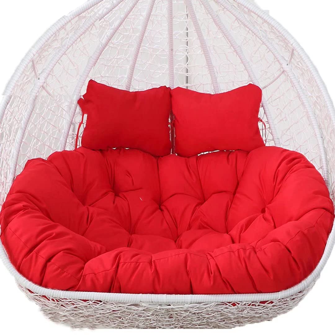 MXXDB 52-Inch Egg Chair Cushion - Double Hanging Wicker Rattan Swing Seat Replacement for 2 Person - Waterproof, Sun-Resistant & Washable Hammock Chair Cushion - Perfect for Patio, Garden, Porch & Outdoor Relaxation