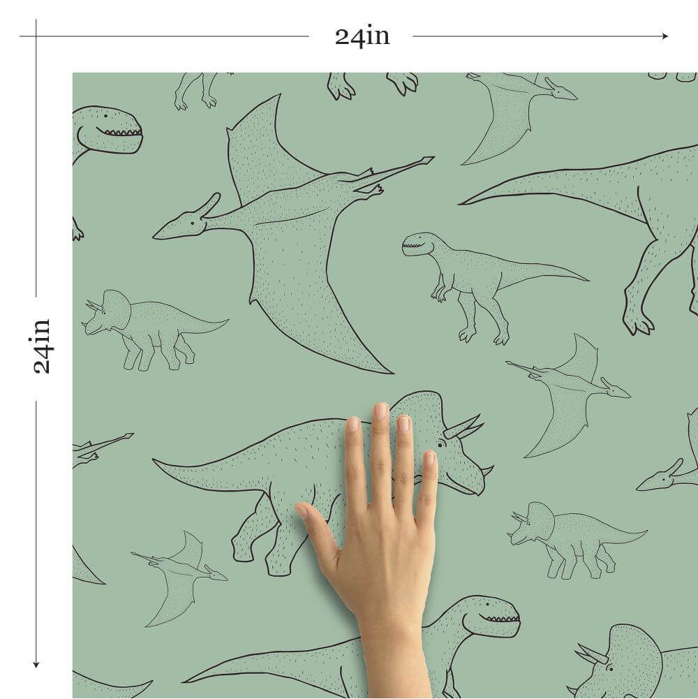 Green Animals Children's Peel and Stick Removable Wallpaper 9336 - Perfect for Nursery, Kids Room Decor & Playroom Wall Design