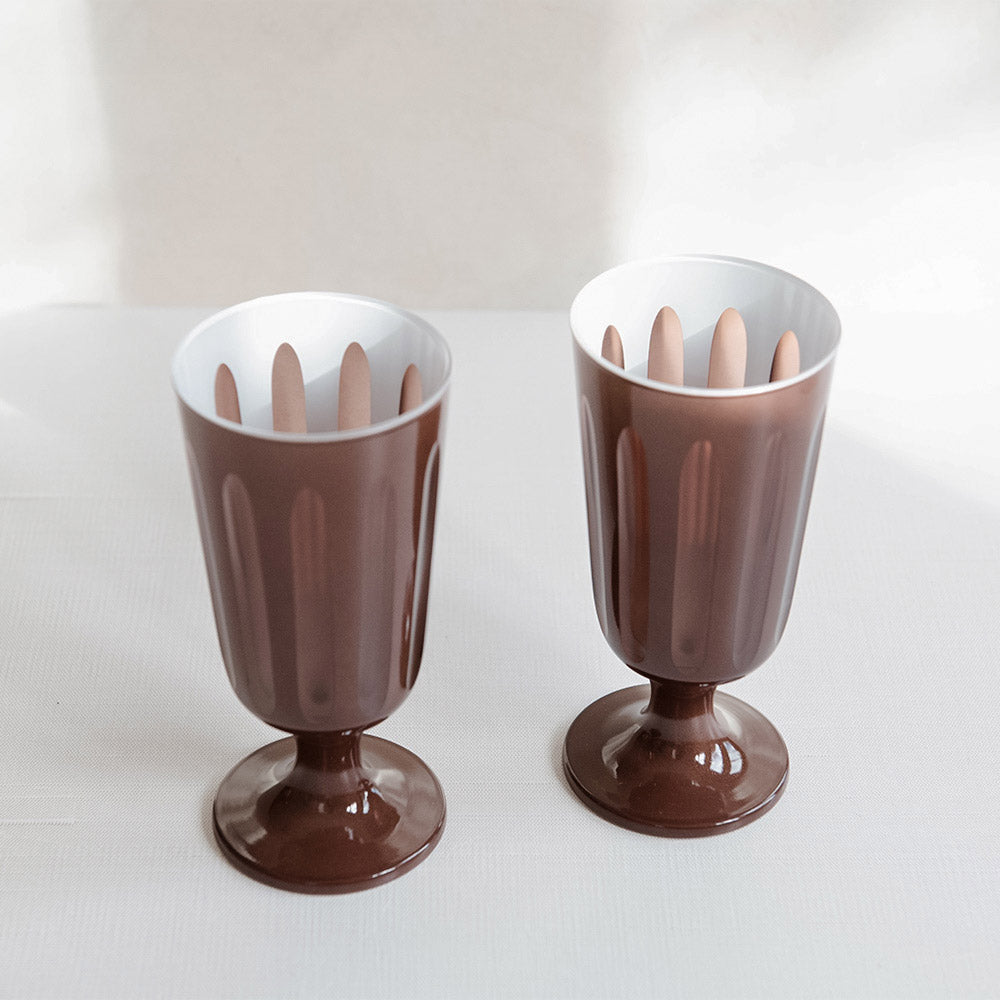 Premium Chestnut Footed Drinking Glass Set - Elegant Stemware for Wine, Cocktails & Special Occasions - Perfect for Dinner Parties, Weddings & Home Decor
