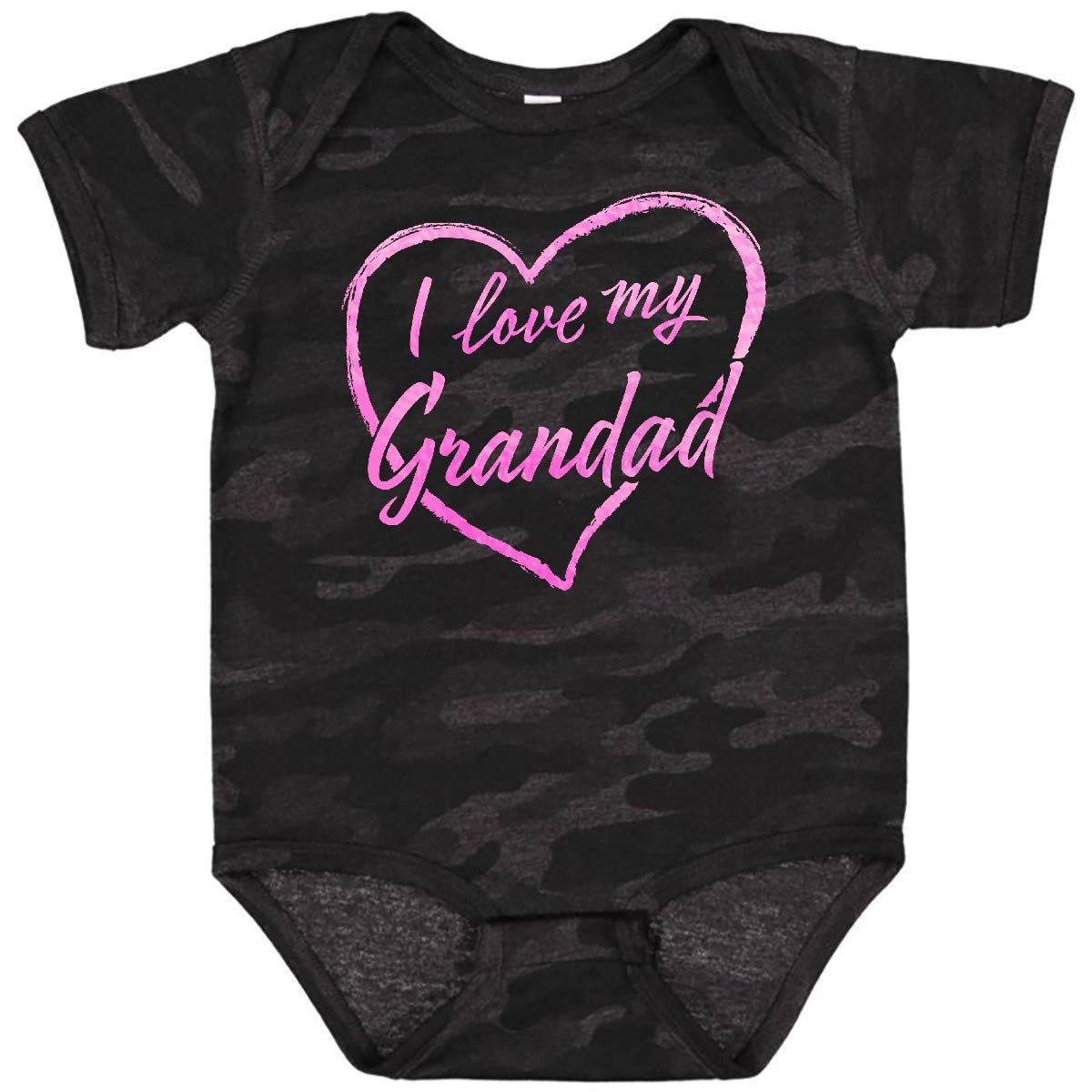 Inktastic I Love My Grandad Pink Chalk Heart Baby Bodysuit - Cute Outfit for Grandparents Day, Family Photos & Special Occasions