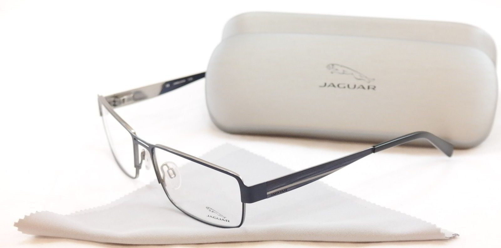 Premium Jaguar Eyeglasses Frame 33058 - Blue Metal German-Made Glasses (57-17-140) for Men & Women | High-Quality Eyewear for Work, Driving & Everyday Use