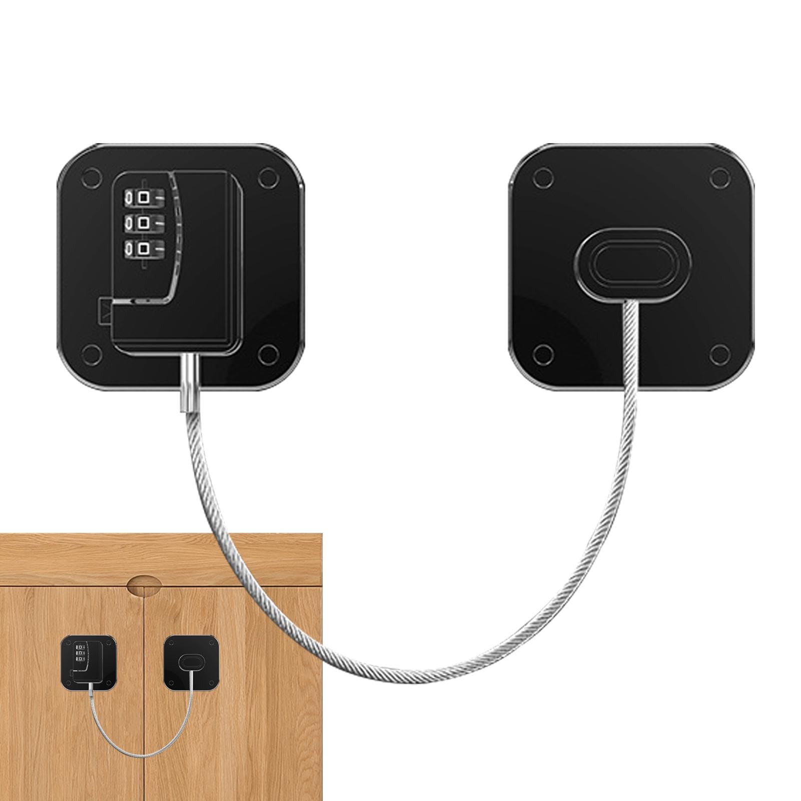 Shakven Child Proof Fridge Lock - Self Adhesive No Drill Baby Safety Locks for Refrigerator, Window Cabinets & More | Secure Password Protection for Homes with Toddlers (Perfect for Kitchen Safety & Childproofing)