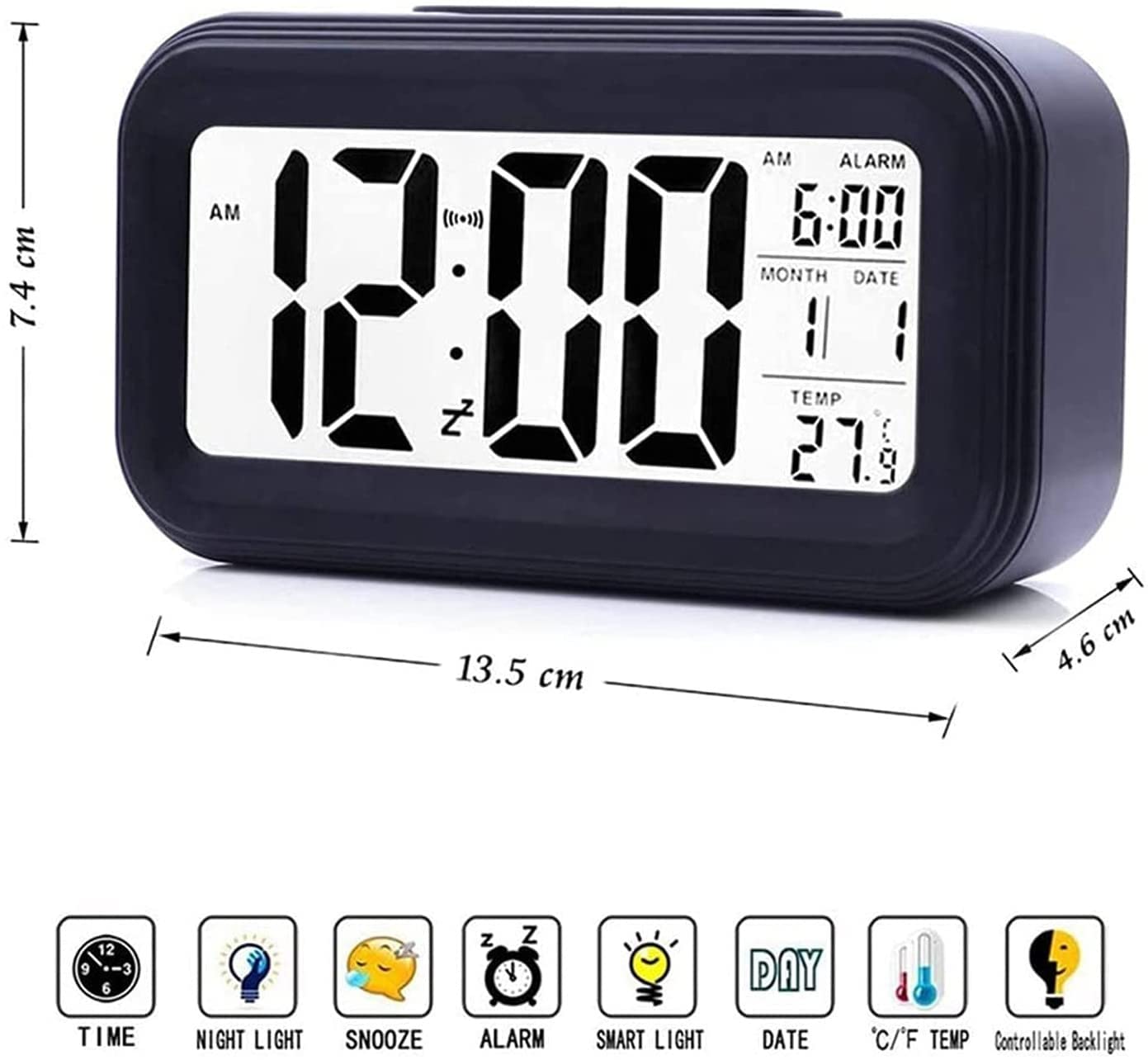 Smart Voice Alarm Clock with LED Display - Intelligent Timer for Students, Office & Home Use - Silent Electronic Wake-Up Alarm - Perfect Gift for Work & Study