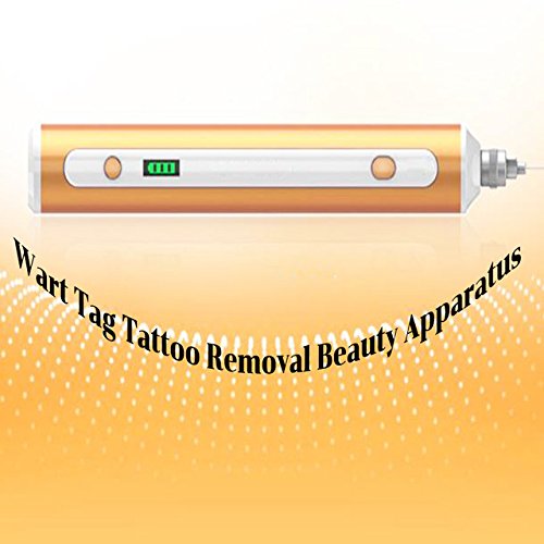 Professional Skineat LCD Skin Care Pen - Mole, Dark Spot & Wart Removal Device with Champagne Gold Finish | Safe Tattoo Fading & Skin Tag Remover Tool | Perfect for Home Beauty Care & Dermatologist Treatments