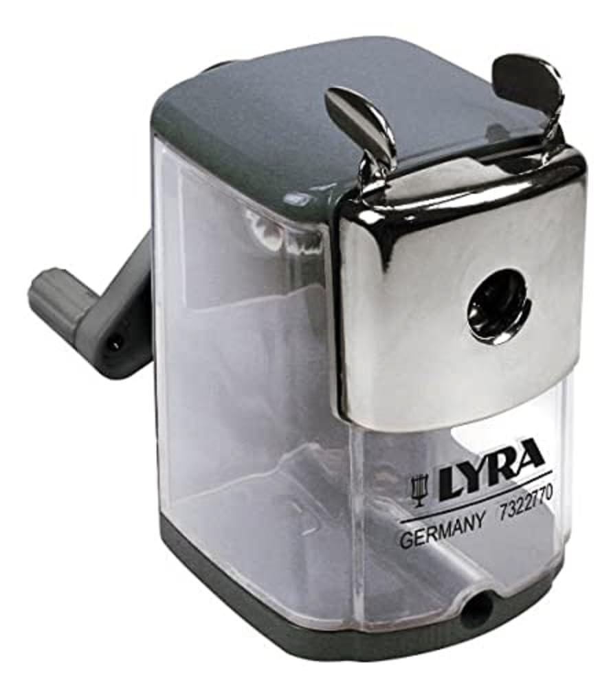 LYRA Metal Pencil Sharpener with Tank - Heavy Duty Electric Sharpener for School, Office & Home Use - Perfect for Students, Teachers & Artists