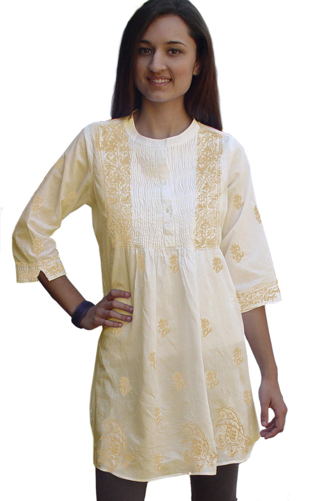 Pure Cotton Hand Embroidered Tunic Top - Traditional Indian Kurti Blouse for Women | Perfect for Festivals, Parties & Casual Wear