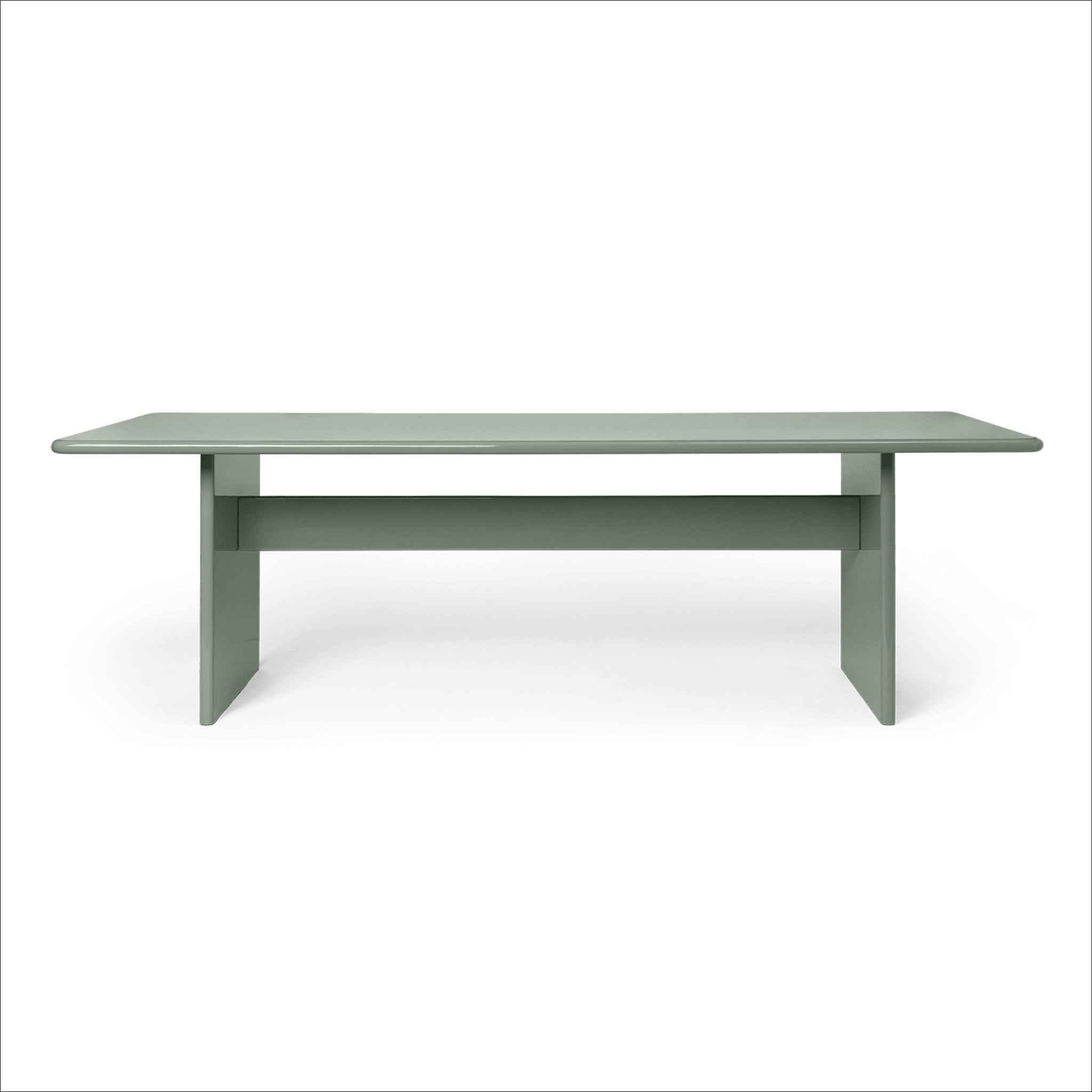 FERM LIVING Rink Dining Table - Large Size, Tea Green | Modern Scandinavian Dining Room Furniture for Home & Restaurant Use