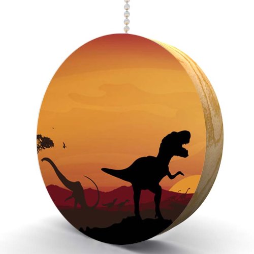 Sunset T-Rex Oak Fan Pull - Vintage Home Decor