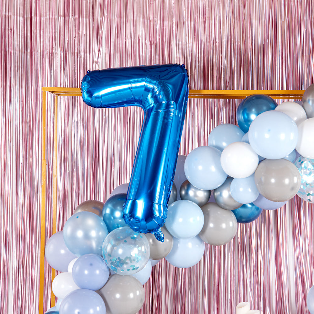 Balloonify Blue Mylar Number 7 Balloon - 40 Inch Large Foil Balloon for Birthday Parties, Baby Showers & Anniversary Decorations (1 Count Box)
