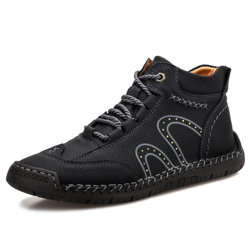 Solacozy Men's Leather Ankle Boots - Casual Chukka Loafers & Business Dress Shoes with Lace-Up Design | Comfortable & Stylish Footwear for Office, Travel & Daily Wear