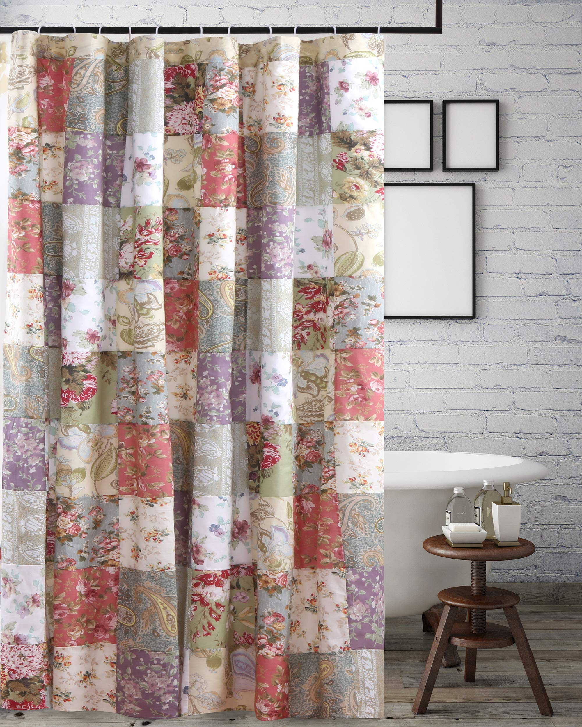 Greenland Home Blooming Prairie Shower Curtain - Waterproof Bathroom Decor with Floral Design for Modern & Farmhouse Style Homes | Perfect for Bathroom Makeovers & Spa-Like Retreats