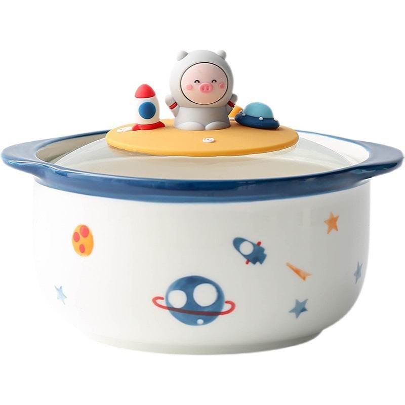 Korean Bear Ramen Bowl - Ceramic Instant Noodle Soup Bowl with Cute Bear Design | Perfect for Home, Office & Gift Giving