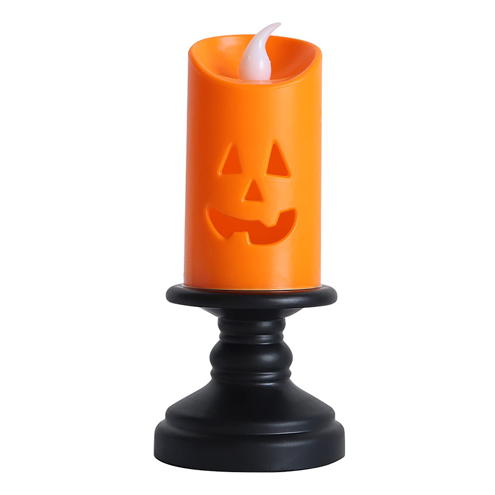 Venbin Halloween Pumpkin Candle Holders - Colorful LED Flameless Candlesticks for Home Decor, Tabletop Centerpiece, Spooky Halloween Party & Fall Festival Decorations