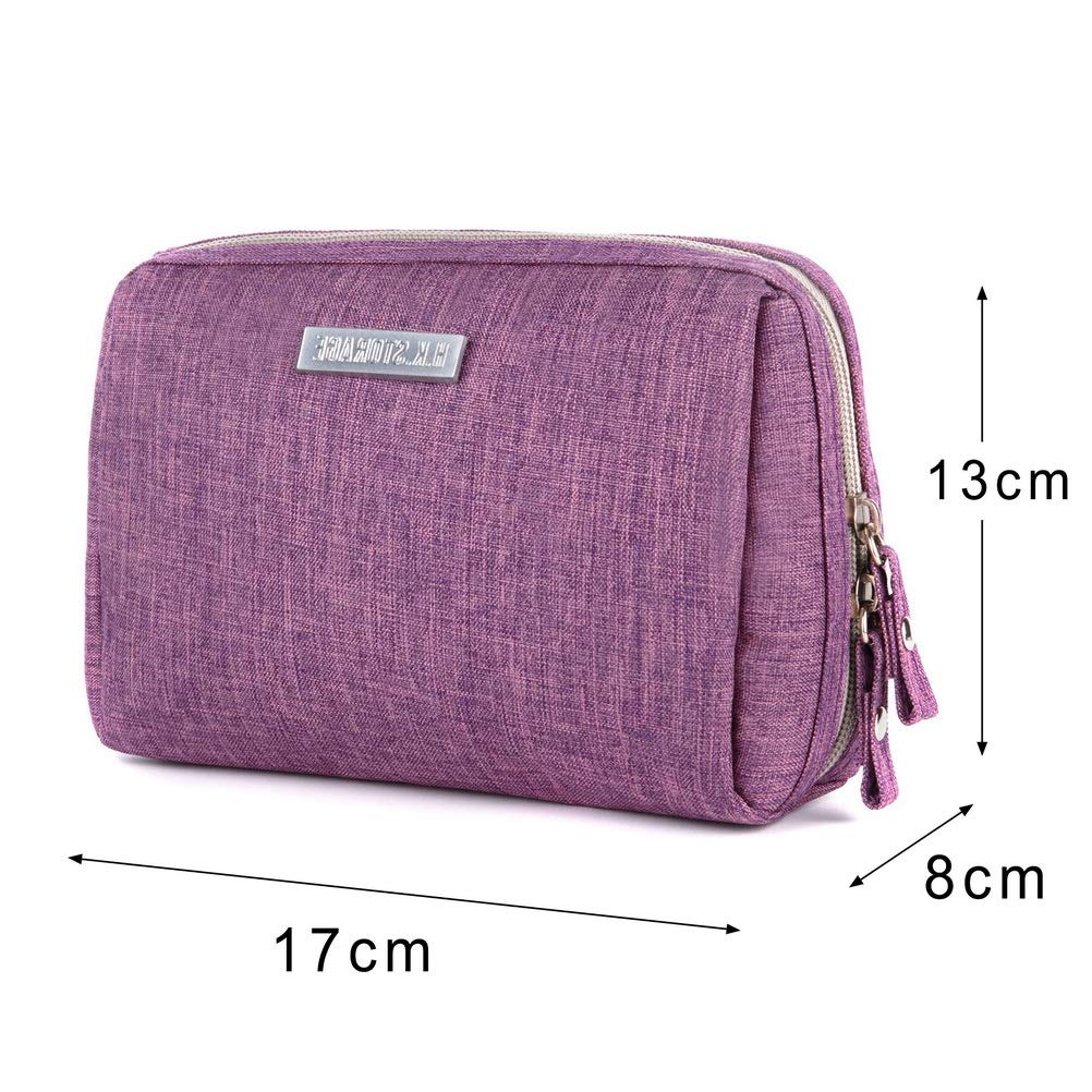 Waterproof Nylon Makeup Bag for Women - Travel Cosmetic Pouch (Purple) | Perfect Gift & Organizer