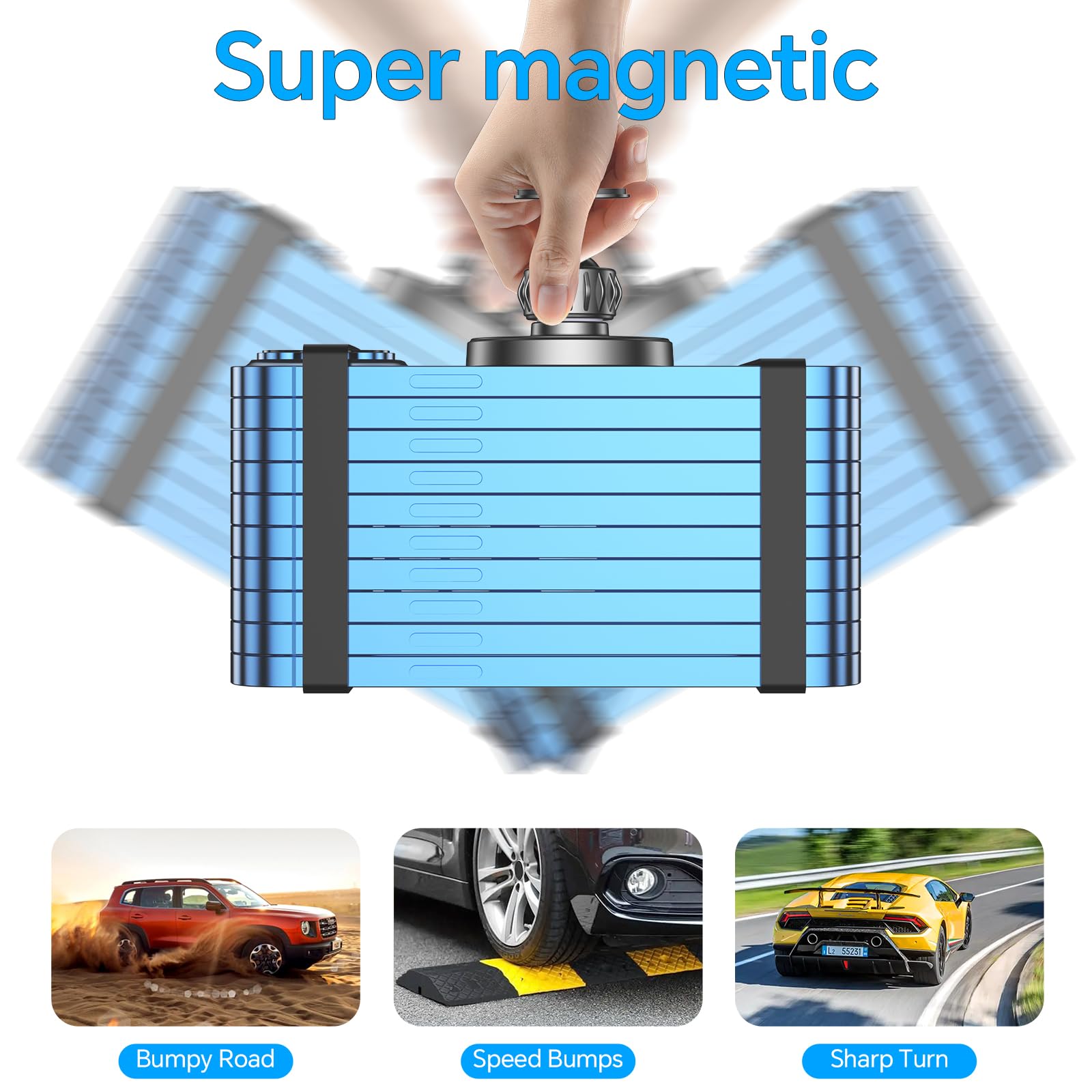 Coolpow Magnetic Wireless Car Charger Mount for iPhone 16/15/14/13/12 Pro Max/Plus - Magsafe Compatible Vent/Dash/Wall Mount with Super Strong Magnet - Perfect for Hands-Free Charging While Driving