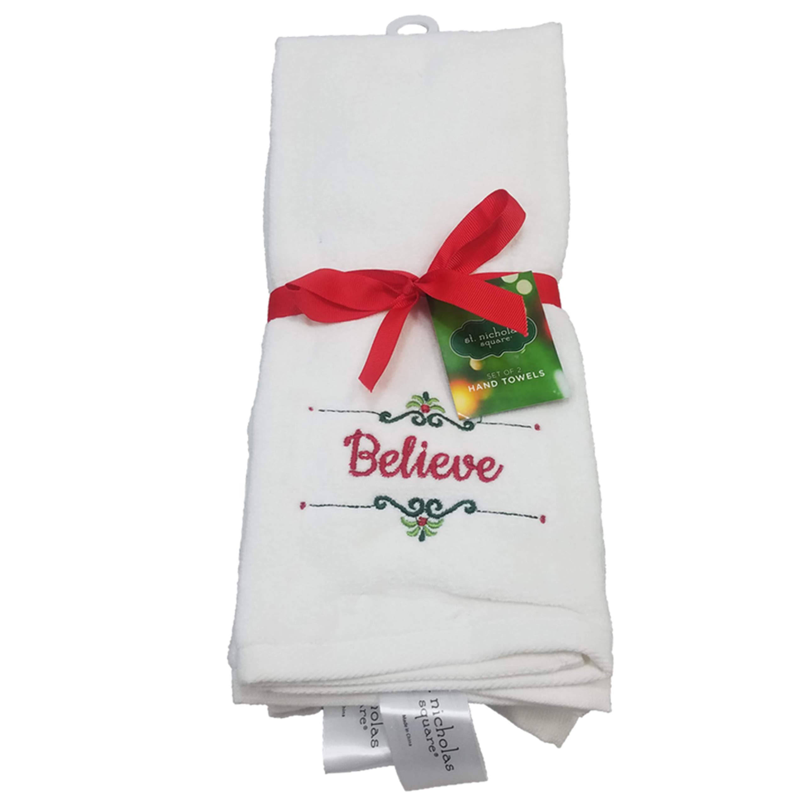Personalized Monogrammed Hand Towels for Kitchen & Bathroom - Christmas Holiday Decor - Perfect for Gifts, Home Decor & Seasonal Celebrations