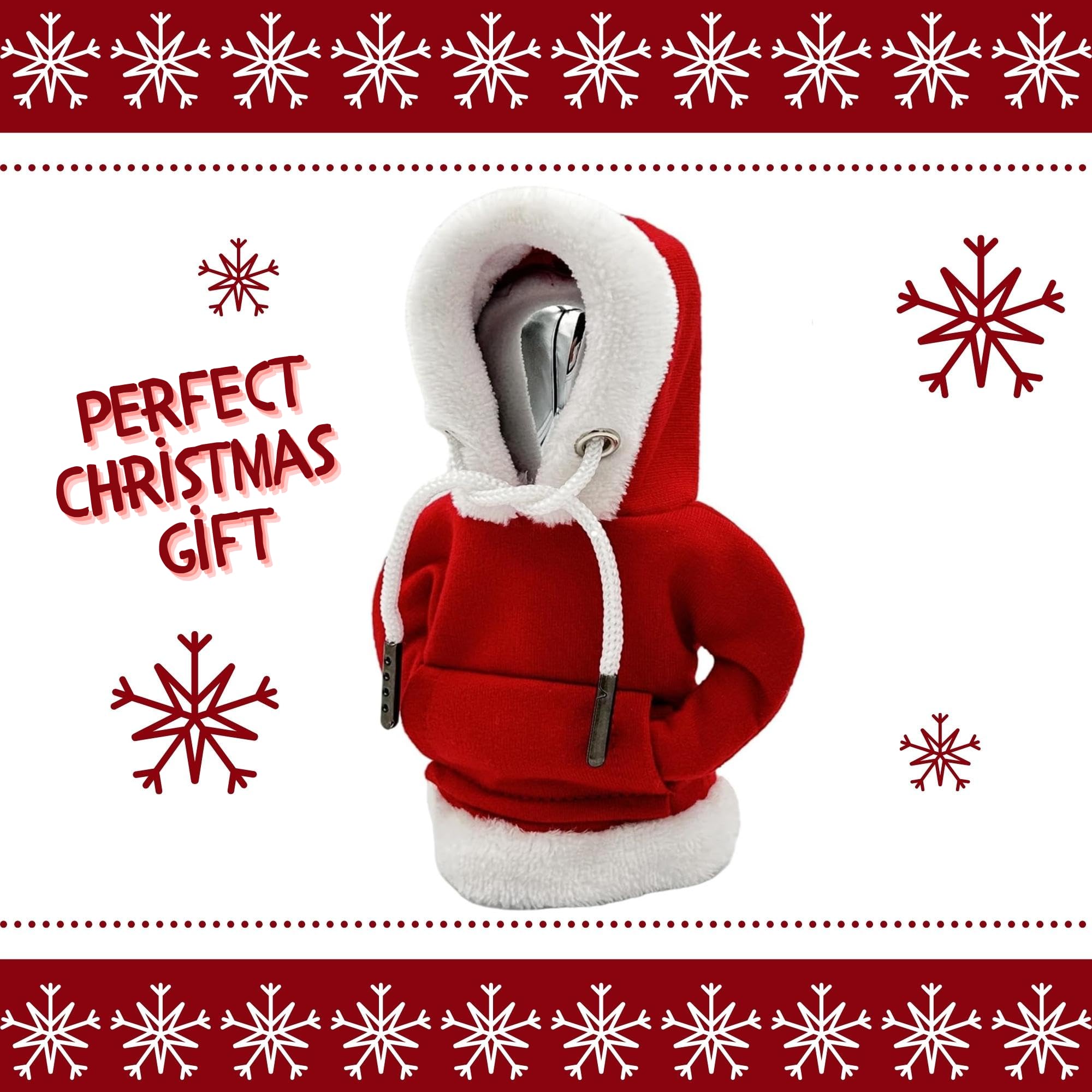 Funny Christmas Universal Car Gear Shift Hoodie & Knob Cover - Car Interior Accessories & Decorations for Festive Driving
