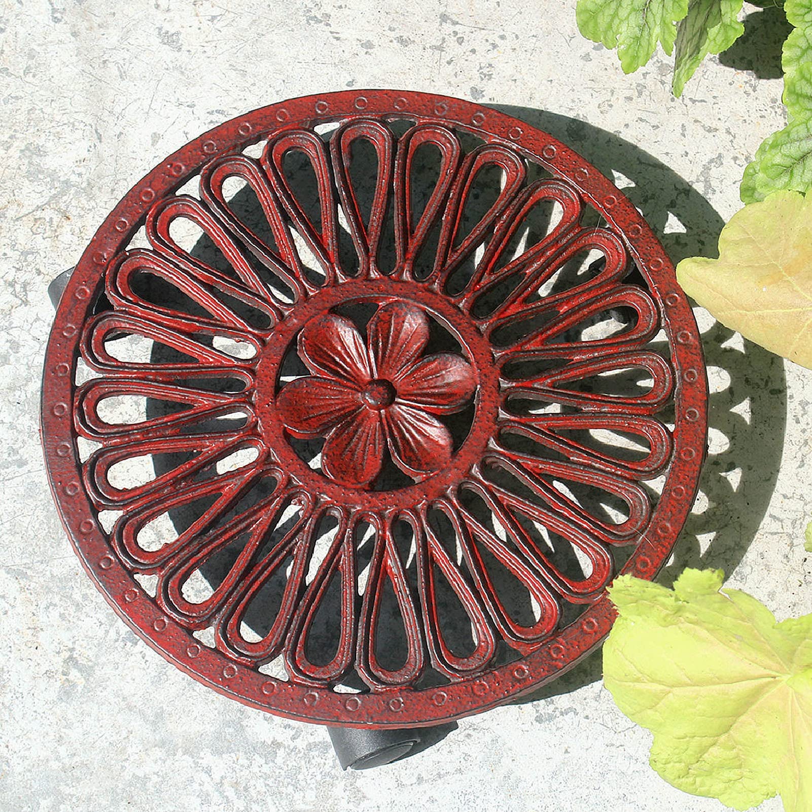 Heavy Duty 30cm Cast Iron Plant Caddy with Wheels - Rolling Round Plant Stand for Large Pots, Indoor/Outdoor Plant Trolley - Perfect for Moving Heavy Flower Pots in Gardens, Patios & Greenhouses
