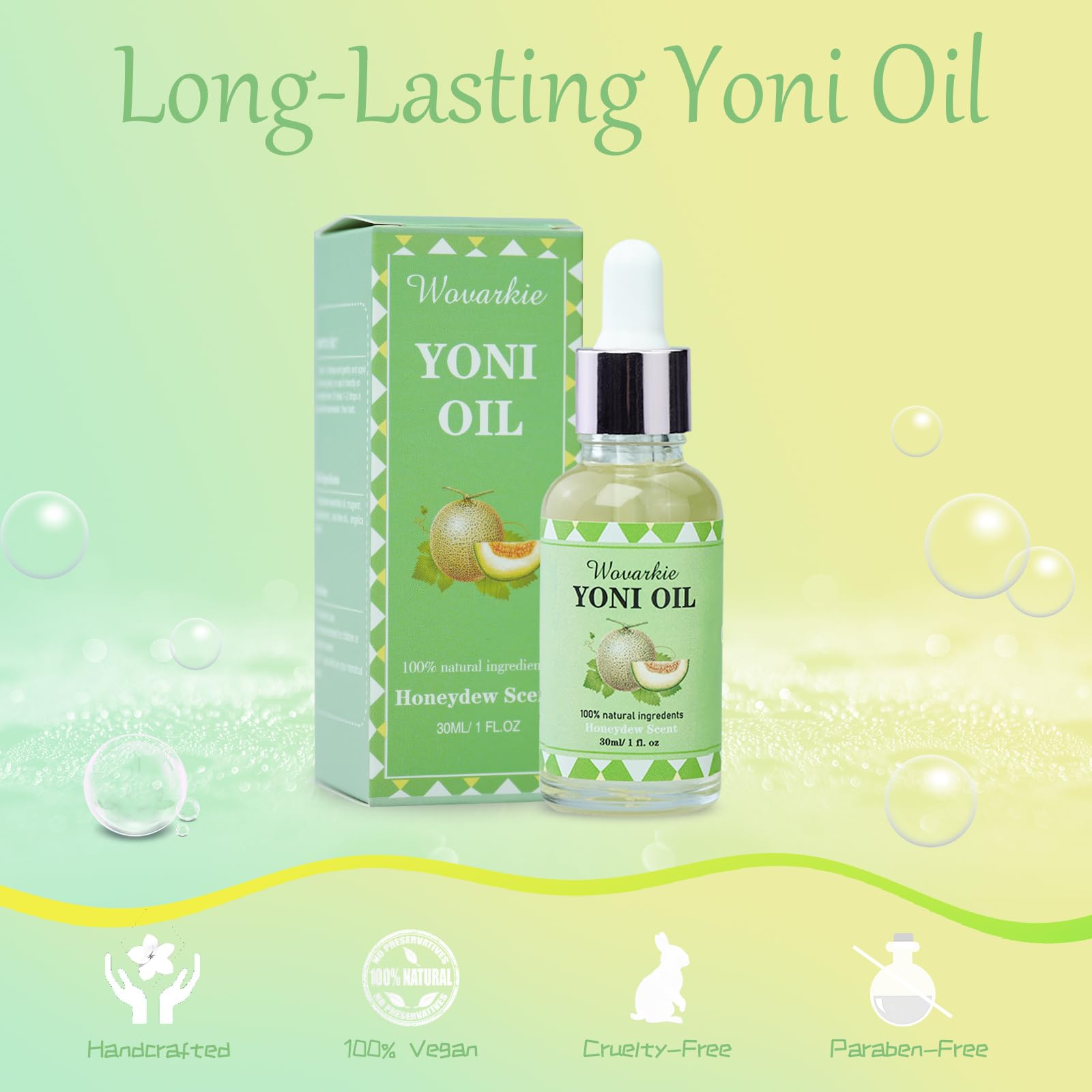 2 Packs Yoni Oil for Women - 1 fl oz/30 ml Feminine Intimate Deodorant, pH Balancing & Odor Eliminating Serum with Honeydew Essential Oils, 100% Natural Feminine Care for Daily Use & Sensitive Skin