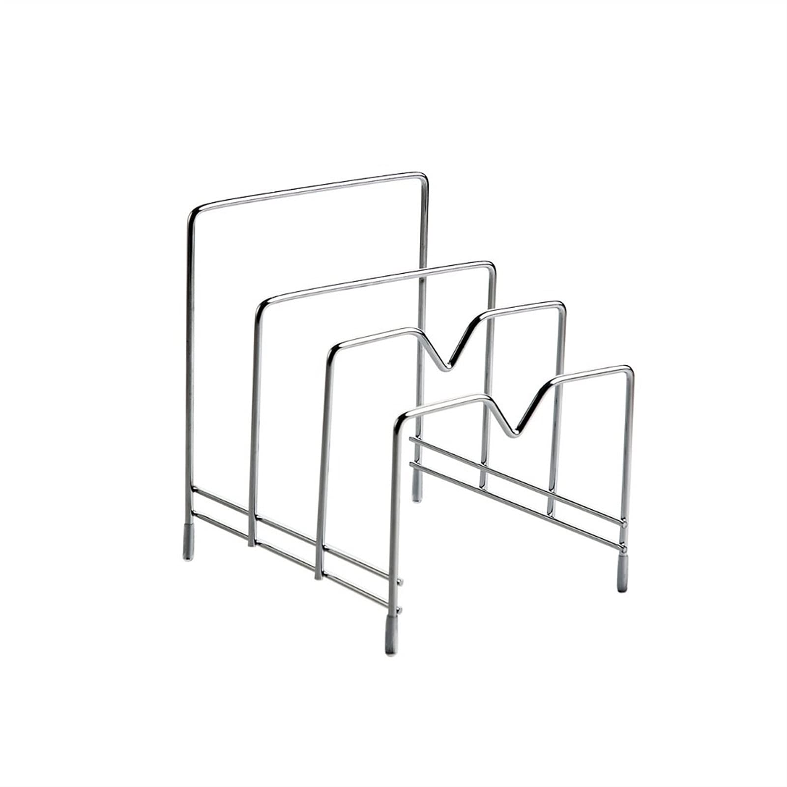 Stainless Steel Pot Lid Holder & Cutting Board Rack - 3-Tier Kitchen Organizer for Pan Lids & Chopping Boards - Space-Saving Storage Solution for Small Kitchens & Countertops
