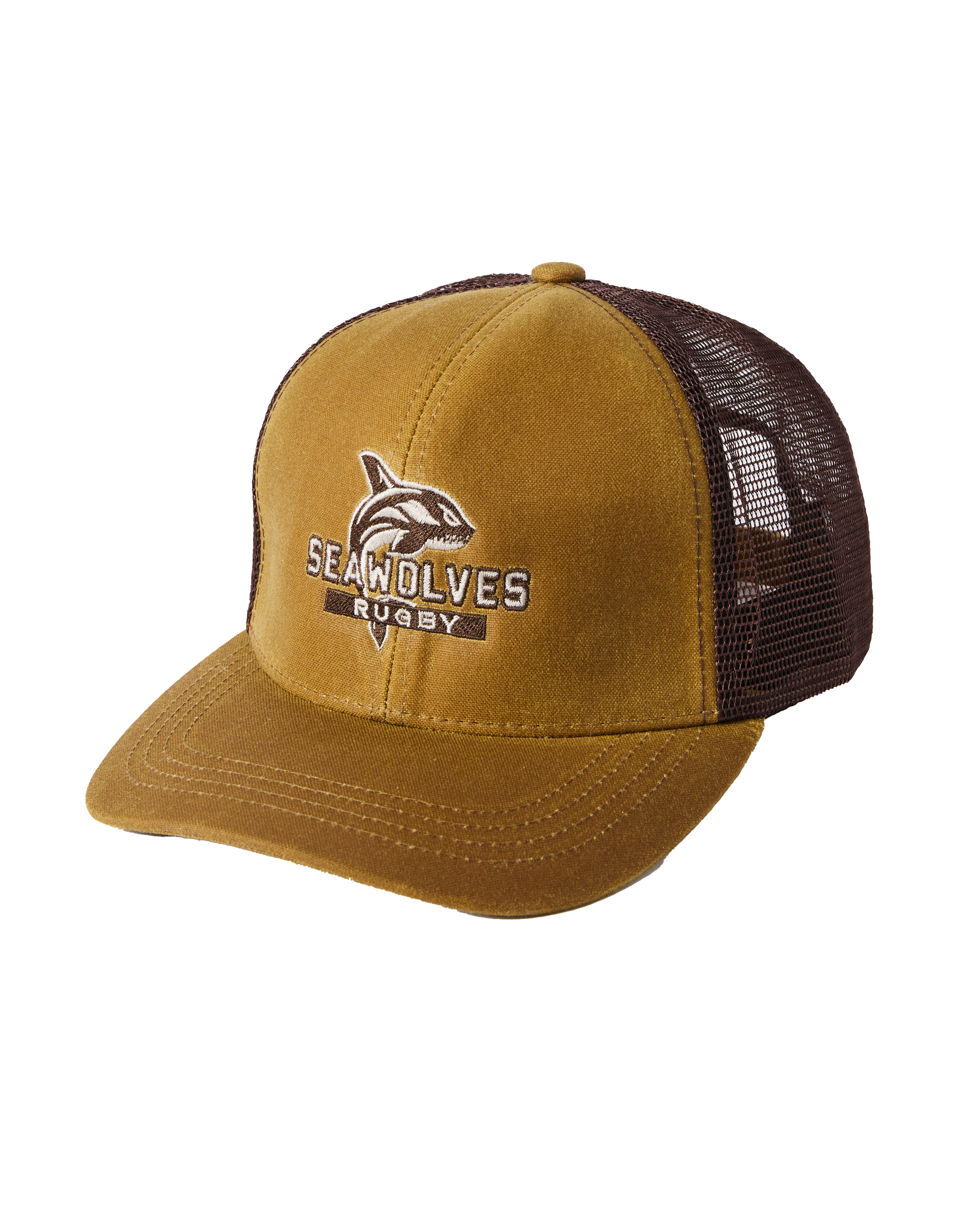 Seawolves 2025 Filson Dark Tan Mesh Baseball Cap - Stylish Outdoor Hat for Fishing, Hiking, and Casual Wear