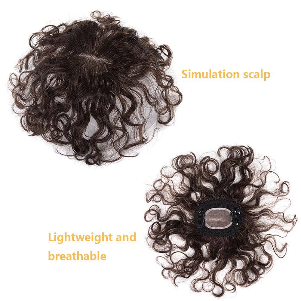 Maery Short Curly Human Hair Topper for Women - 8