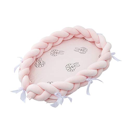 **JN Baby Nest - Portable Crib for Newborns & Infants 0-12 Months, Soft & Safe Baby Sleeping Bag with Guardrail, Pink | Ideal for Travel, Co-Sleeping & Nursery**