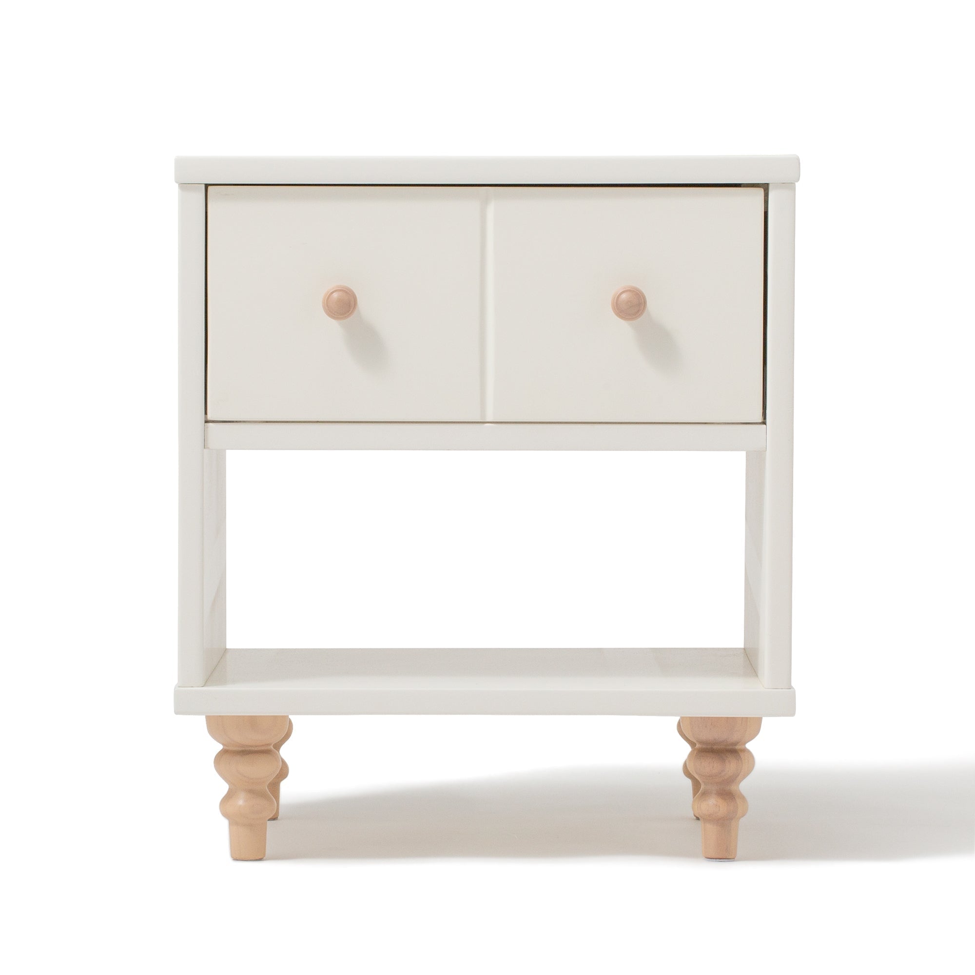 Modern Nightstand with White X Natural Finish - 16.5