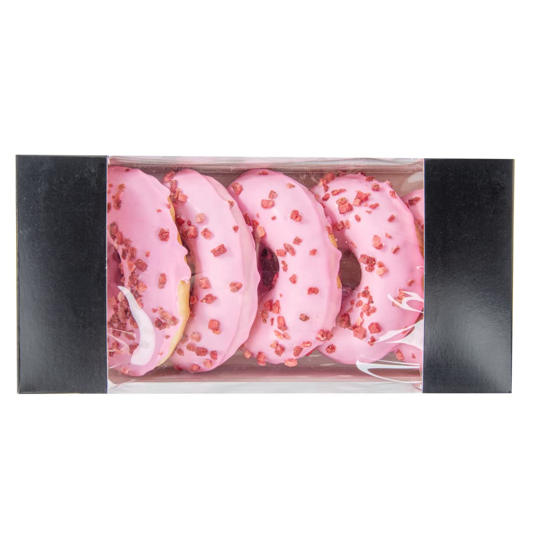 Restaurantware Pastry Tek 9.8 x 4.7 x 3.9 Inch 100-Pack Disposable Donut Boxes with Clear Window | Easy Assembly Black Paper Cookie Packaging for Muffins, Cupcakes & Mini Cakes | Perfect for Bakeries, Cafés & Catering Events
