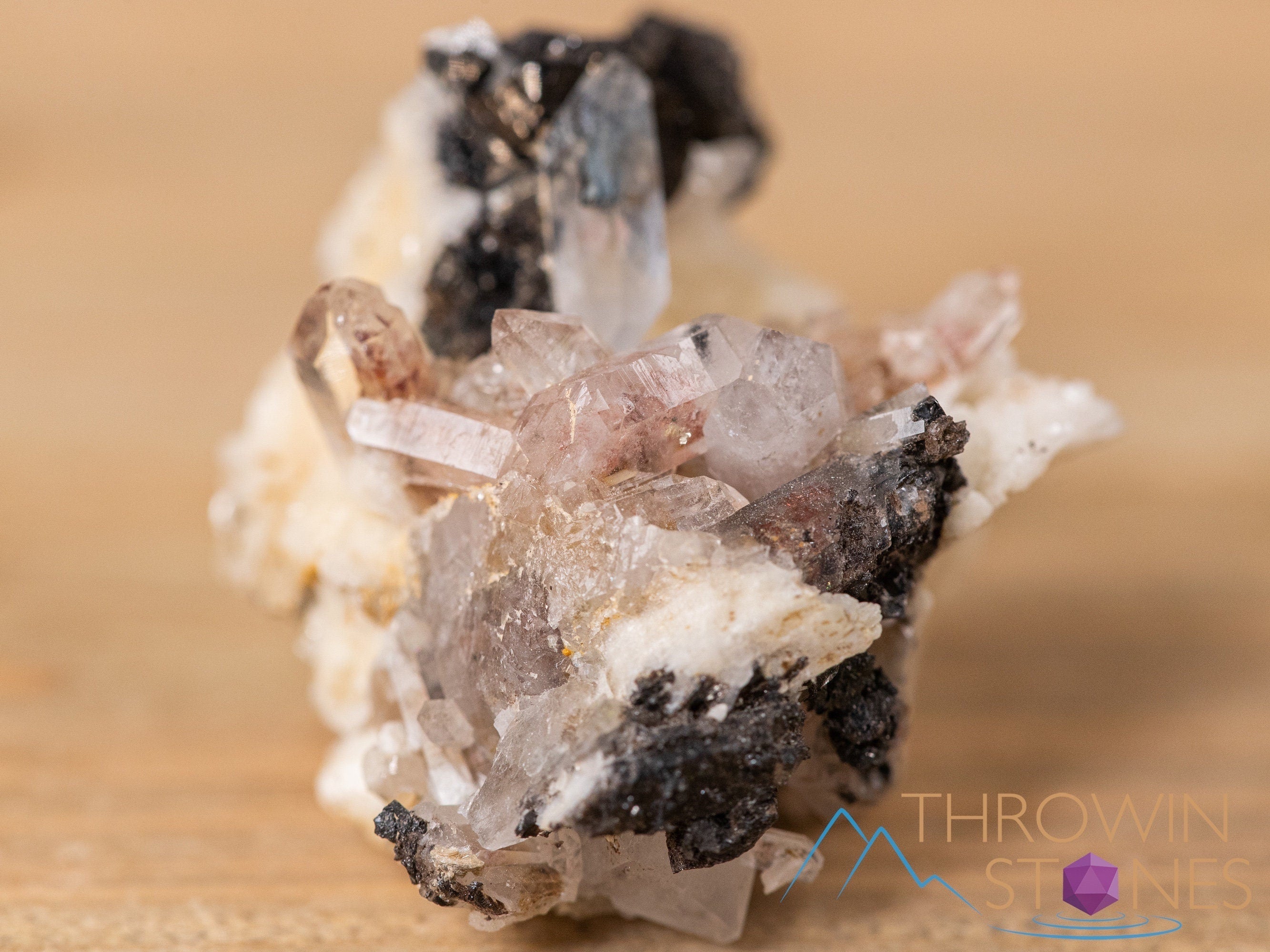 Natural Cassiterite Albite Quartz Raw Crystal Cluster - Healing Stones for Home Decor, Housewarming Gift, Meditation & Energy Work (40652)