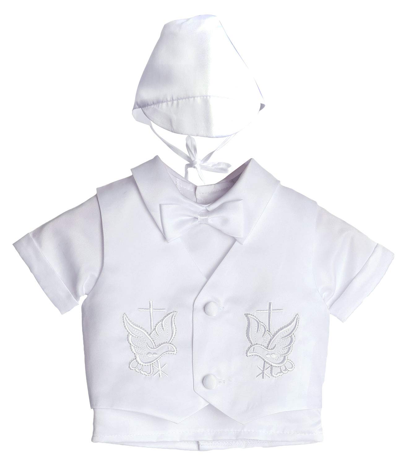 Baby Boy Christening Outfits 4-Piece Baptism Suit Set with Hat & Cross Detail - Perfect for Christenings, Baptisms, First Communion & Special Occasions