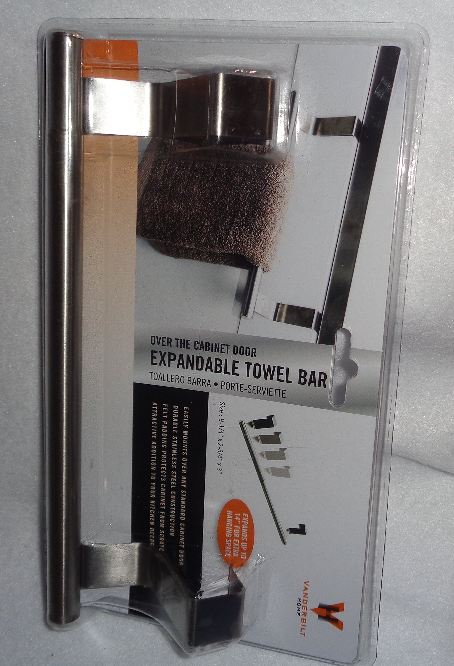 Silver Over Cabinet Towel Rack - Inspired Living by Mesa Kitchen Bar Door Hanger for Bathroom & Kitchen Organization | Space-Saving Storage Solution for Hand Towels, Dishcloths & Utensils